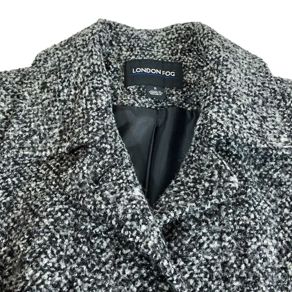 London Fog Blended Wool Coat Black and White size Small - Picture 2 of 9
